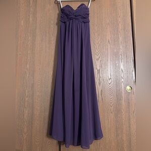 David’s Bridal Sheer Long Chiffon Dress Sweetheart Neckline